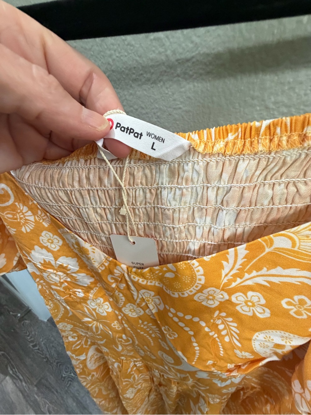 NWT PatPat Orange Floral Puff-Sleeve Midi Dress - Picture 4 of 5